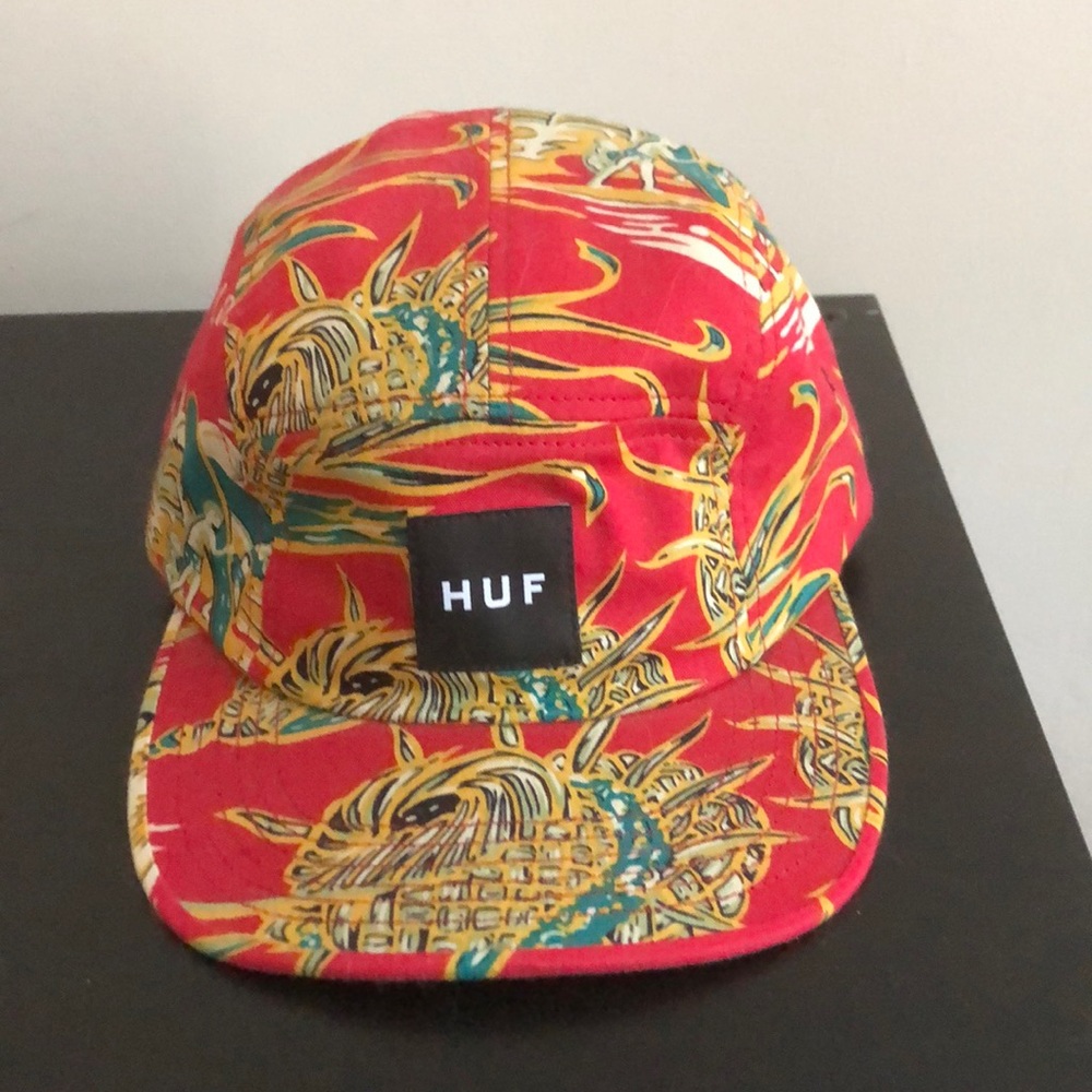 Red HUF 5 panel hat